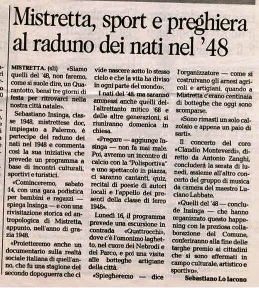 RADUNO DEI MISTRETTESI NATI NEL 48